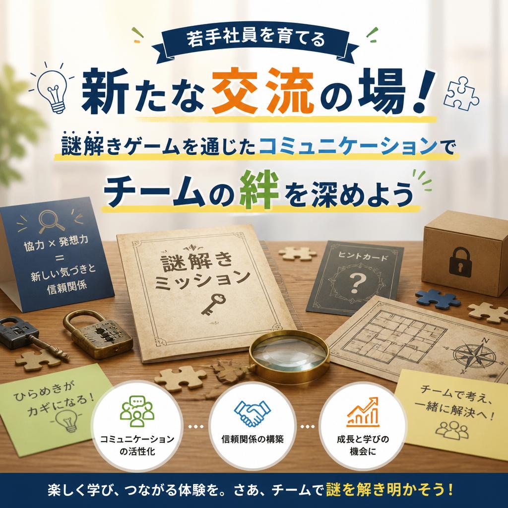 若手社員を育てる新たな交流の場！謎解きゲームを通じたコミュニケーションでチームの絆を深めよう