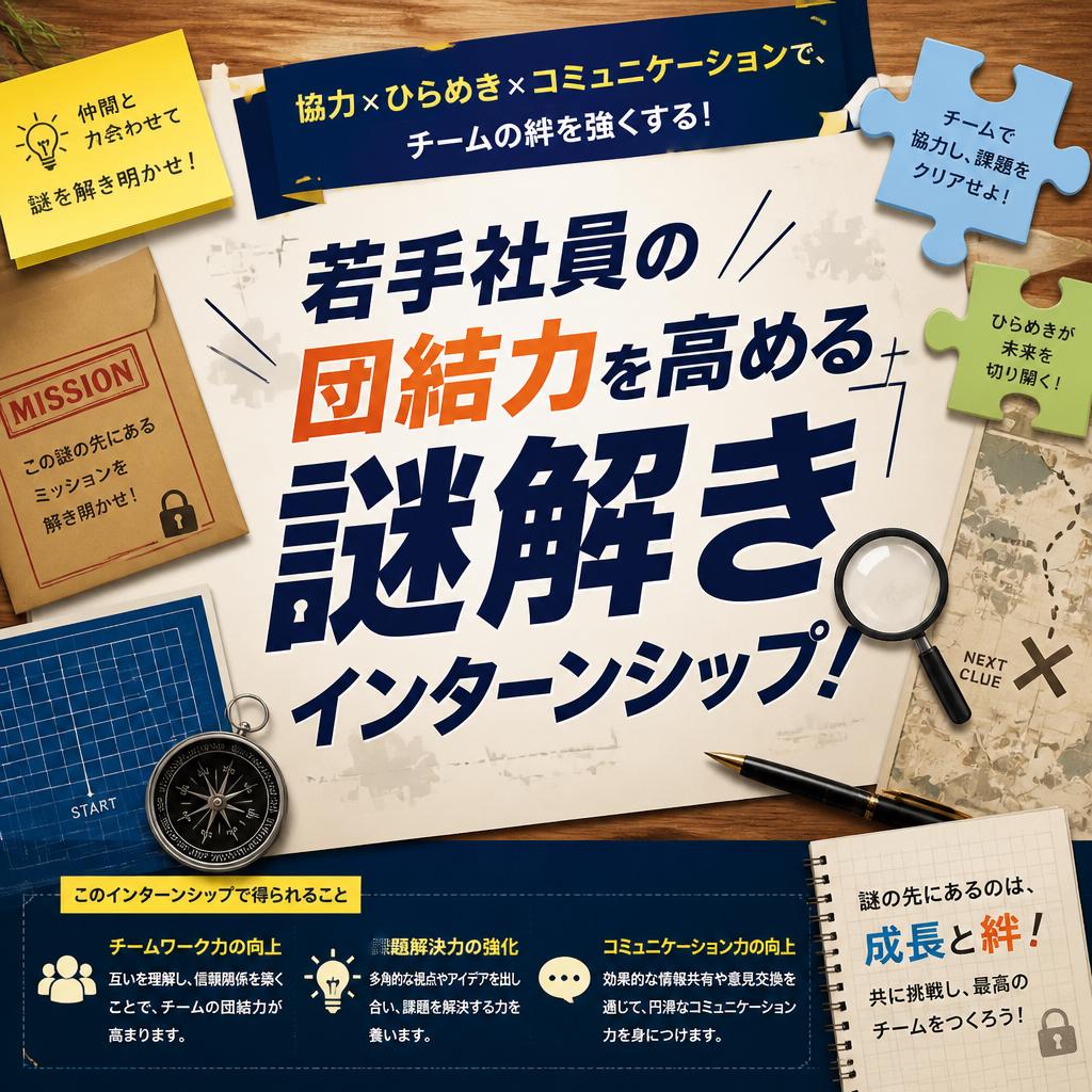 若手社員の団結力を高める謎解きインターンシップ！