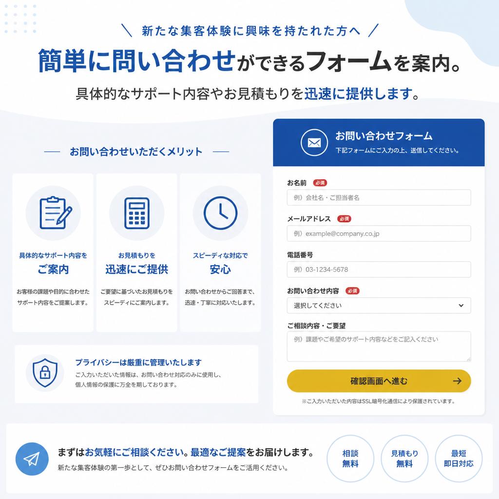 今すぐお問い合わせを！