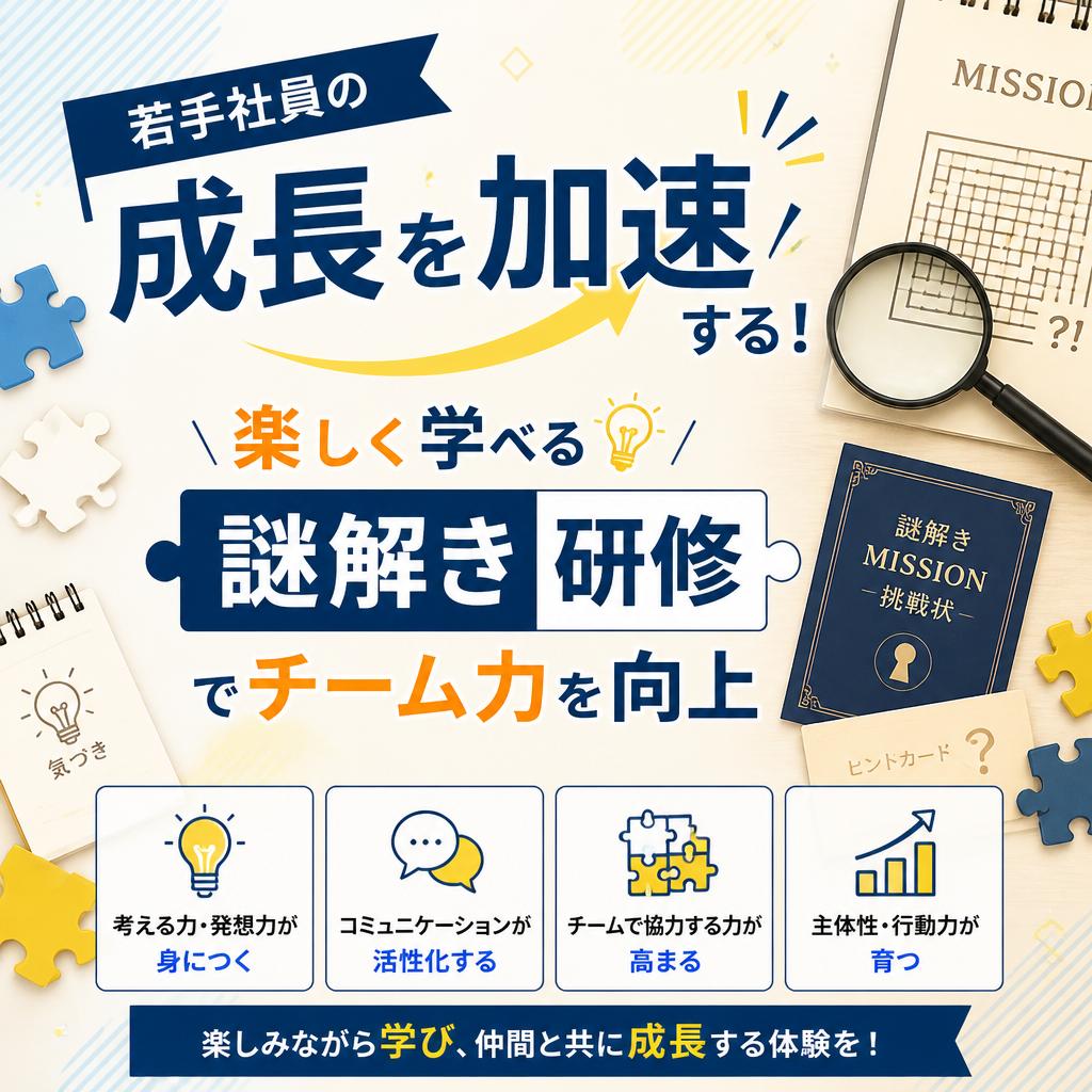 若手社員の成長を加速する！
楽しく学べる謎解き研修でチーム力を向上