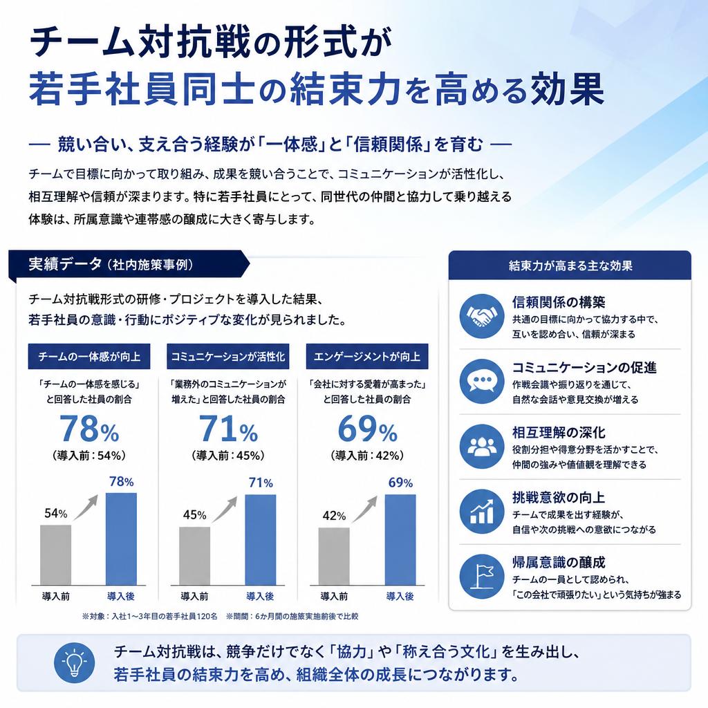 チーム対抗戦で結束力アップ