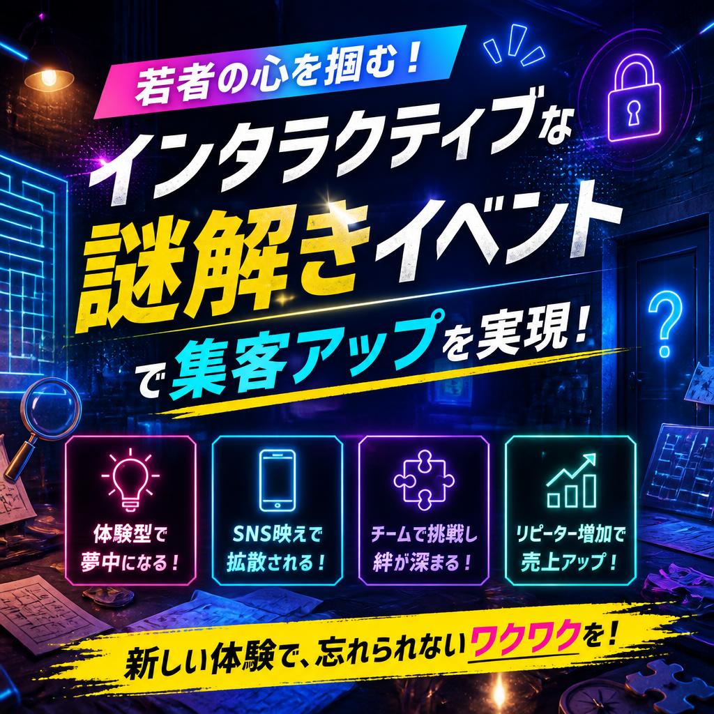 若者の心を掴む！インタラクティブな謎解きイベントで集客アップを実現！